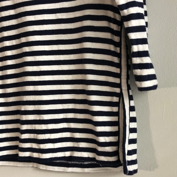 Leith Navy & White Nautical Striped Knit Top, XS - Picture 6 of 8